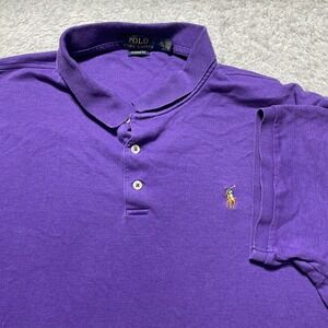 Polo Ralph Lauren Mens XL Purple Classic Fit Short Sleeve Mesh Polo Shirt